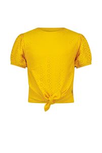 B.Nosy Meisjes broderie top - Lemon chrome