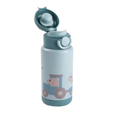 Done By Deer geïsoleerde drinkfles tiny farm - blauw