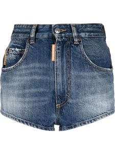 DSQUARED2 short en jean à patch logo - Bleu