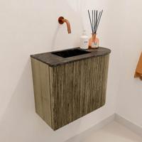 Toiletmeubel Mondiaz Joya Dlux | 51.6 cm | Meubelkleur Dusk | Faye wastafel Lava Wasbak Links | Zonder kraangat(en)