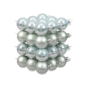 36x stuks glazen kerstballen mintgroen (oyster grey) 4 cm mat/glans - Kerstbal