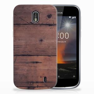 Nokia 1 Bumper Hoesje Old Wood