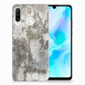 Huawei P30 Lite TPU Siliconen Hoesje Beton Print