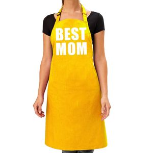 Best Mom keukenschort geel voor dames / moederdag   -