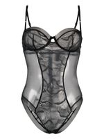 Calvin Klein body en dentelle fleurie - Noir - thumbnail