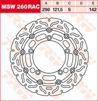 TRW Remschijf, remschijven voor de moto, MSW260RAC
