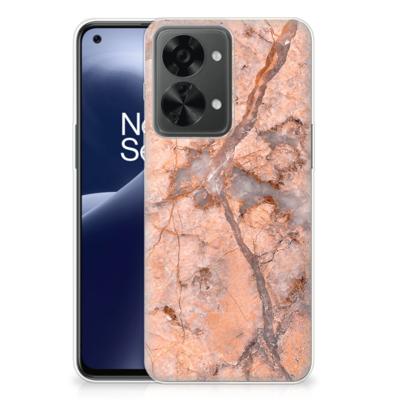 OnePlus Nord 2T | TPU | Siliconen hoesje | Marmer Oranje
