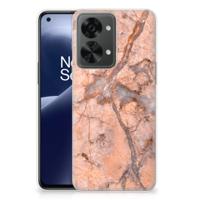 OnePlus Nord 2T | TPU | Siliconen hoesje | Marmer Oranje