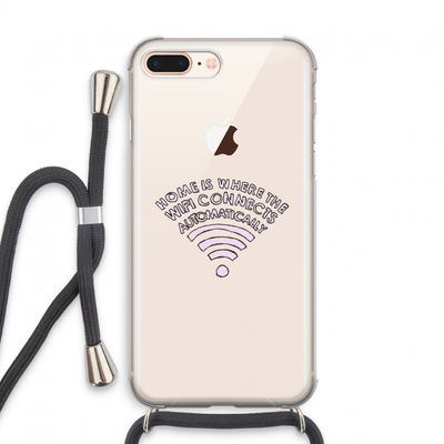 Home Is Where The Wifi Is: iPhone 8 Plus Transparant Hoesje met koord