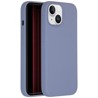 AccezzLiquid Silicone Backcover met MagSafe iPhone 15 Telefoonhoesje Grijs