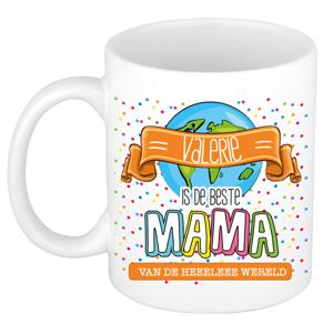 Naam mok mama Valerie - wit - de beste - keramiek - 300 ml - Moederdag/verjaardag