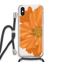Orange Ellila flower: iPhone XS Transparant Hoesje met koord