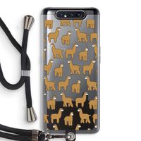 Alpacas: Samsung Galaxy A80 Transparant Hoesje met koord