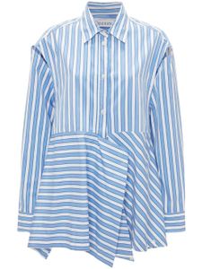 JW Anderson chemise drapée à rayures - Bleu