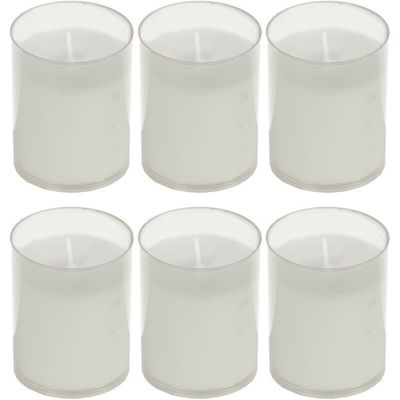 6x Witte kaars navulling voor kaarsenhouder 5x6,5 cm 24 branduren