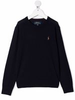 POLO RALPH LAUREN KIDS pull Pony à logo brodé - Bleu