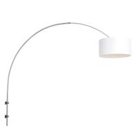 Steinhauer Wand BooglampSparkled RVS met witte kap - 8142ST