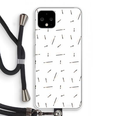 Hipster stripes: Pixel 4 Transparant Hoesje met koord