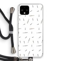 Hipster stripes: Pixel 4 Transparant Hoesje met koord