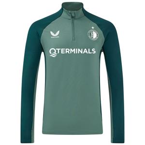 Castore Feyenoord Trainingstrui 1/4-Zip 2024-2025 Lichtgroen Donkergroen