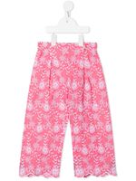 Monnalisa pantalon droit à fleurs - Rose - thumbnail