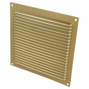 AMIG Ventilatierooster/muurrooster - 170 x 170mm - aluminium - goud - schoepenrooster