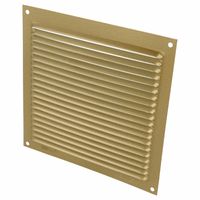 AMIG Ventilatierooster/muurrooster - 170 x 170mm - aluminium - goud - schoepenrooster - thumbnail