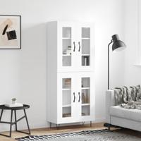 Hoge kast 69,5x34x180 cm bewerkt hout wit