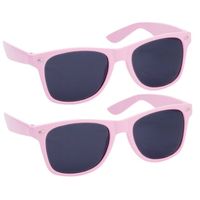 Hippe party zonnebrillen lichtroze 2 stuks - Verkleedbrillen