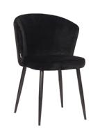 LABEL51 Eetkamerstoel 'Wave' Velvet, kleur Zwart