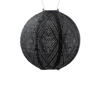Round dia. 30 cm Ikat zwart lampion - Lumiz