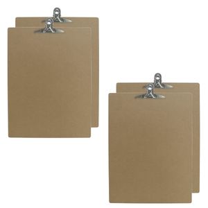 4x stuks clipboard/klembord houtkleur B4 formaat 28 x 39 cm