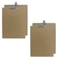 4x stuks clipboard/klembord houtkleur B4 formaat 28 x 39 cm - thumbnail