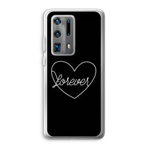 Forever heart black: Huawei P40 Pro Plus Transparant Hoesje