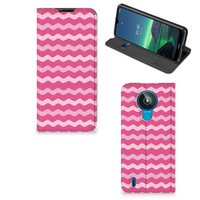 Nokia 1.4 Hoesje met Magneet Waves Pink