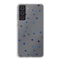 Blauwe stippen: Samsung Galaxy S21 FE Transparant Hoesje Blauwe stippen: Samsung Galaxy S21 FE Transparant Hoesje