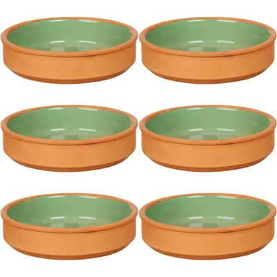 La Dehesa Tapas / Creme brulee schaaltjes - 16x stuks - terracotta/groen - 16 x 4 cm - Hapjes La Dehesa Tapas / Creme brulee schaaltjes - 16x stuks - terracotta/groen - 16 x 4 cm - Hapjes