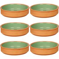 La Dehesa Tapas / Creme brulee schaaltjes - 16x stuks - terracotta/groen - 16 x 4 cm - Hapjes