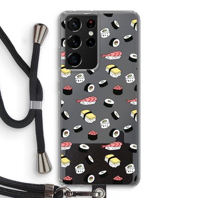 Sushi time: Samsung Galaxy S21 Ultra Transparant Hoesje met koord