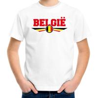 Belgie landen supporters t-shirt - wit - kinderen - Fan kleding - EK / WK / Olympische spelen