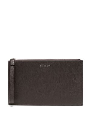 Orciani pochette en cuir à logo - Marron