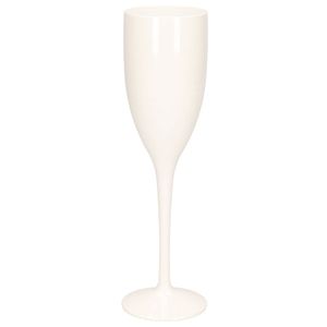 Onbreekbaar champagne/prosecco flute glas wit kunststof 15 cl/150 ml - Champagneglazen