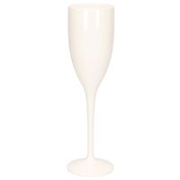 Onbreekbaar champagne/prosecco flute glas wit kunststof 15 cl/150 ml - Champagneglazen