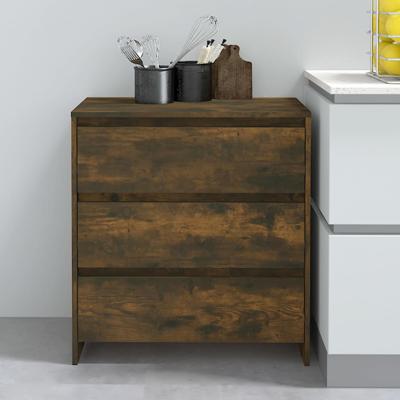 Dressoir 70x41x75 cm bewerkt hout gerookt eikenkleurig