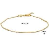 Armband Balkjes geelgoud 1,3 mm 18 - 19,5 cm