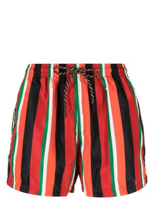 Nos Beachwear short de bain à rayures verticales - Orange