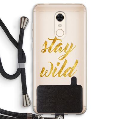 Stay wild: Xiaomi Redmi 5 Transparant Hoesje met koord