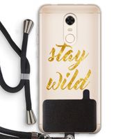 Stay wild: Xiaomi Redmi 5 Transparant Hoesje met koord