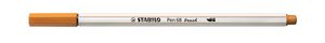 STABILO Pen 68 brush, premium brush viltstift, donker oker, per stuk