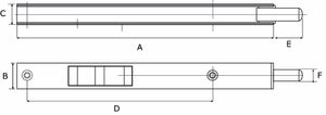 Pijpkantschuif type 806 160x20x15mm staal vz